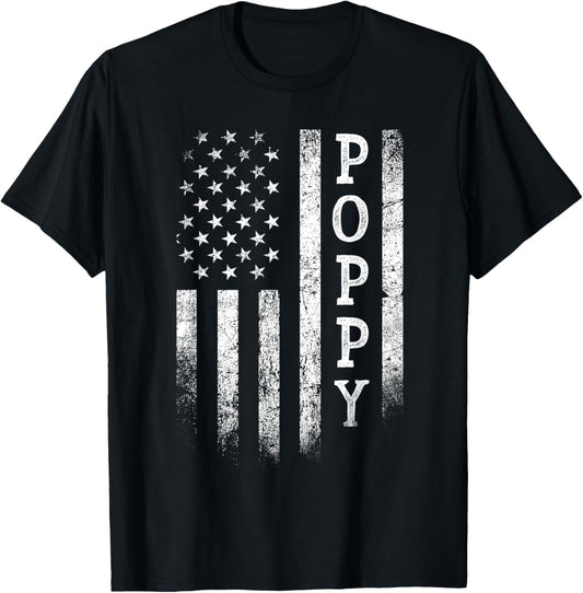 Poppy American Flag Poppy Gifts Patriotic Father's Day T-Shirt