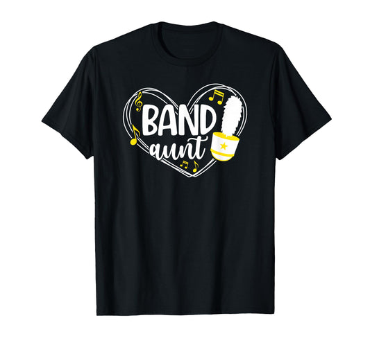 Band Aunt Heart Marching Band Aunt T-Shirt