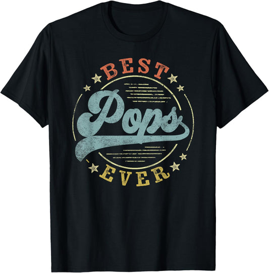 Best Pops Ever Father's Day Pops Gifts Vintage Emblem T-Shirt