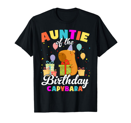 Auntie Of The Birthday Capybara Family Party T-Shirt