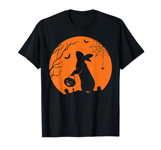 Rabbit Halloween Design Rabbit with Pumpkin Bunny Halloween T-Shirt