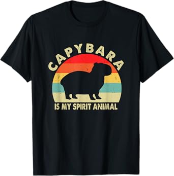 Capybara Is My Spirit Animal Vintage Rodent Funny Capybara T-Shirt