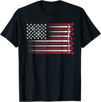 Cute Airplane Pilot Art For Men Women Aviation 4th Of July T-Shirt