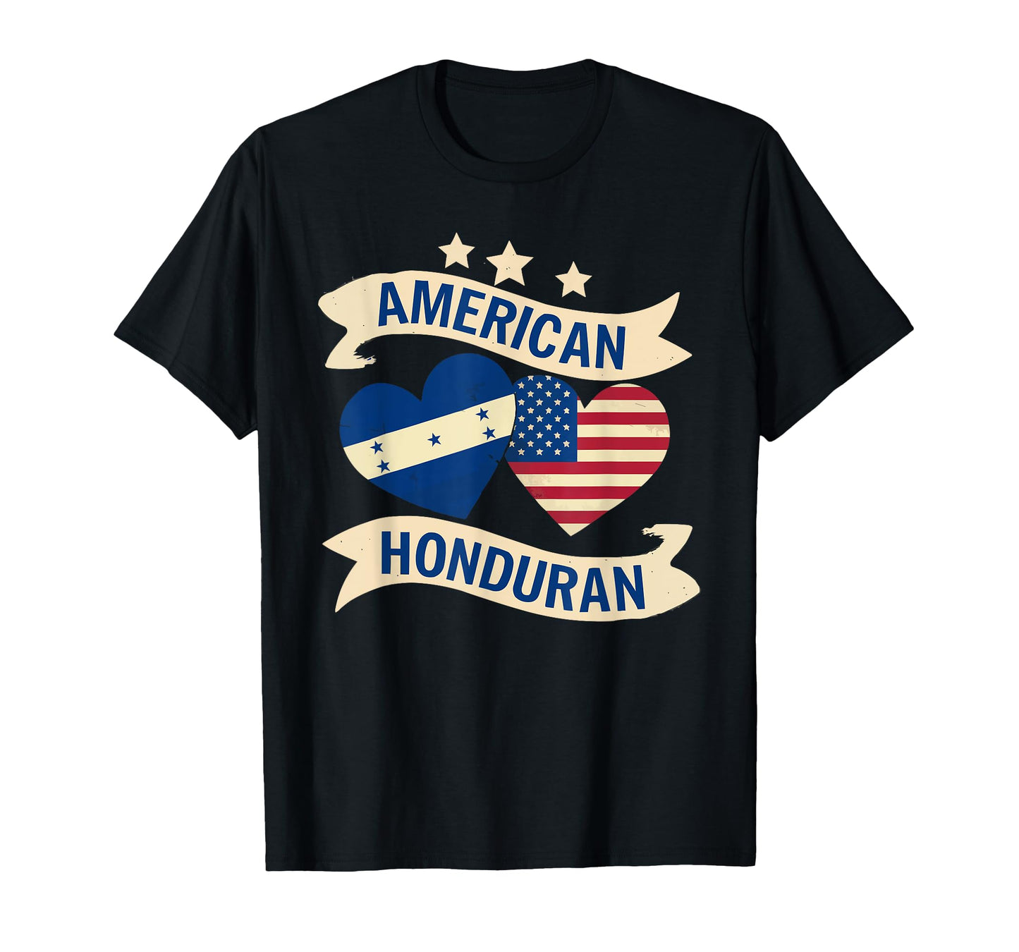 Half American Half Honduran USA Flag Honduras America T-Shirt