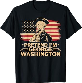 Pretend I'm George Washington Vintage Halloween Costume T-Shirt