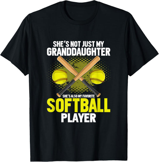 Softball Grandfather Grandpa Softball Player Daughter Sport T-Shirt