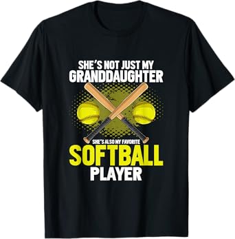 Softball Grandfather Grandpa Softball Player Daughter Sport T-Shirt