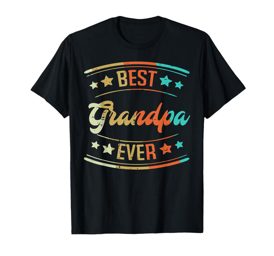 Best Grandpa Ever Retro Fathers Grandparents Day Papaw Men T-Shirt