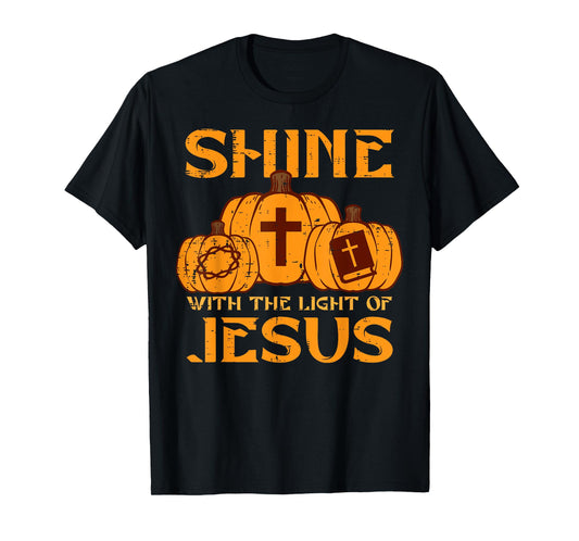 Halloween Shine With Light Jesus Christian Men Women Kids T-Shirt