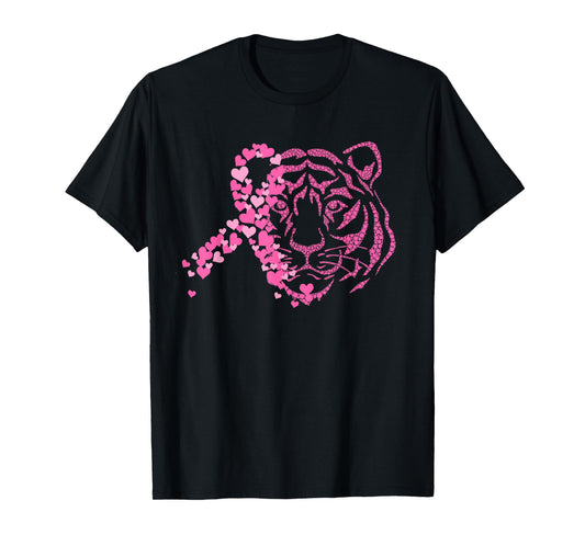 Tiger Pink Ribbon Breast Cancer Awareness Animal Warrior T-Shirt