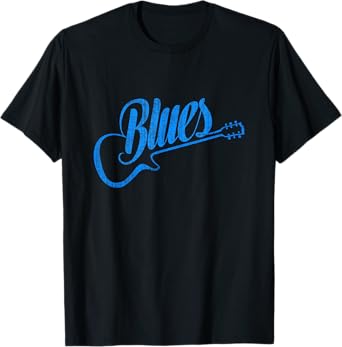 Blues Music Blue Guitar Vintage T-Shirt