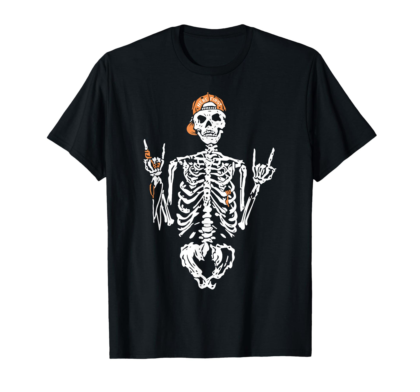 Bad Skeleton Hand Rock Summer Halloween Skull Women Men Kids T-Shirt