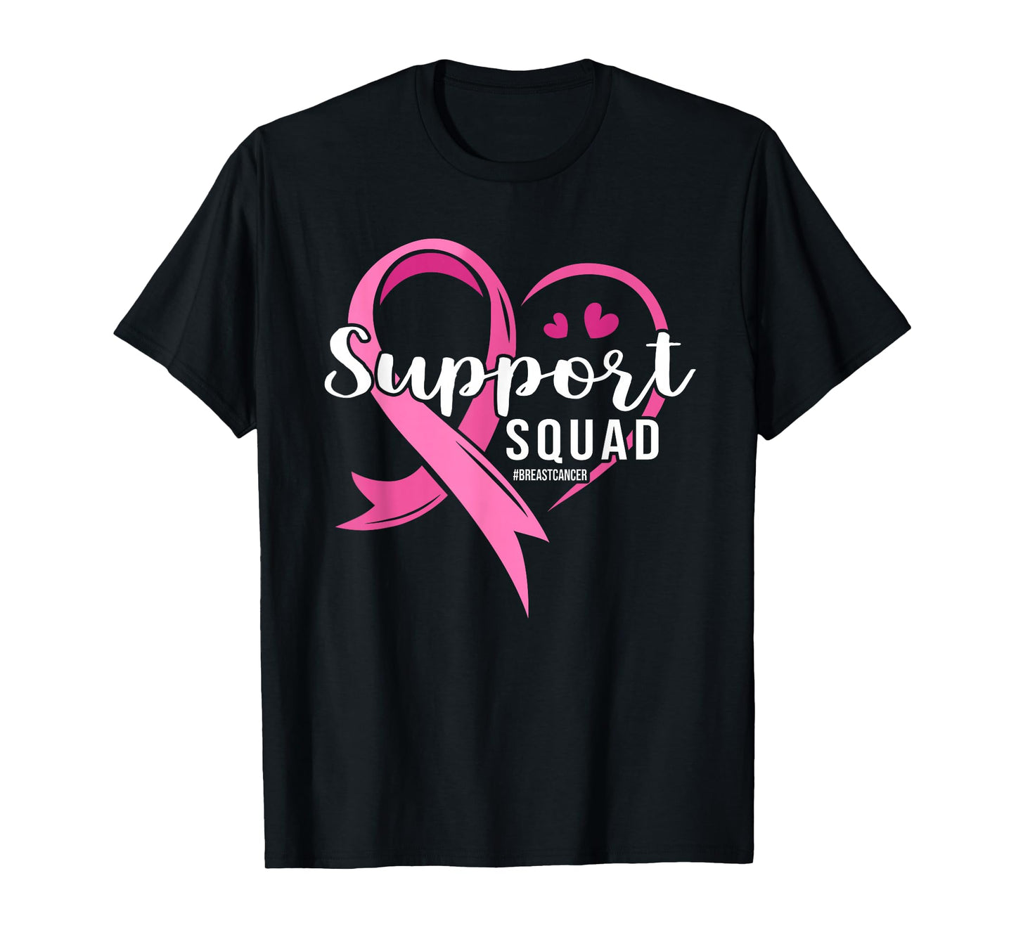 Support Squad Cute Heart Breast Cancer Awareness T-Shirt