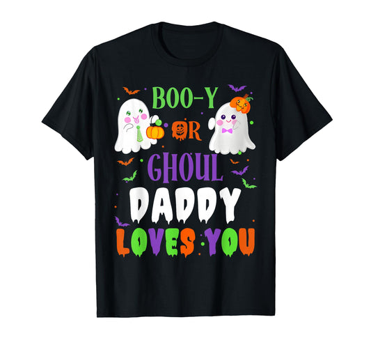 Boo-y Or Ghoul Daddy Loves You Boo Halloween Baby Gender T-Shirt