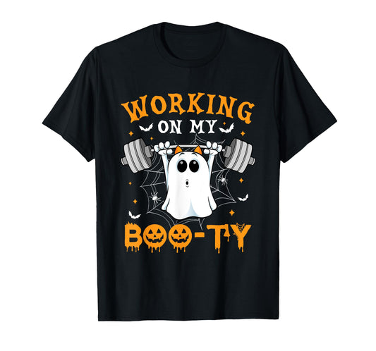 Funny Halloween Working On My Booty Workout Gym T-Shirt
