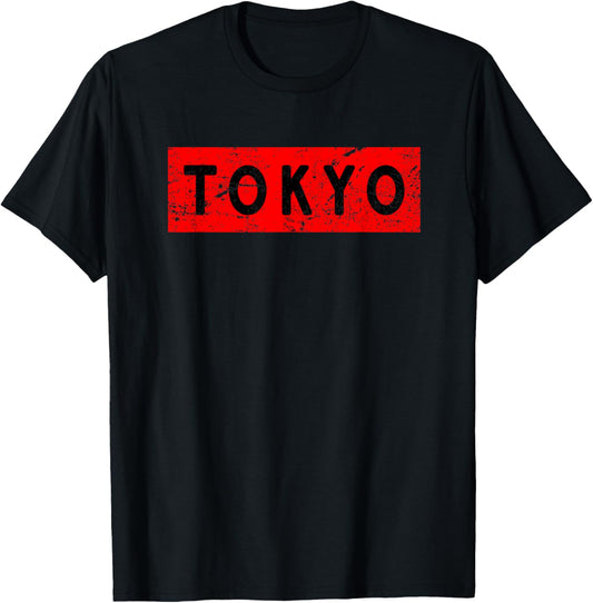 Tokyo Letter Print T-Shirt Japan Vintage Sign Tee Shirt Gift