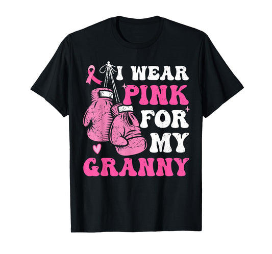 I Wear Pink For My Granny Breast Cancer Grandma For Kids T-Shirt