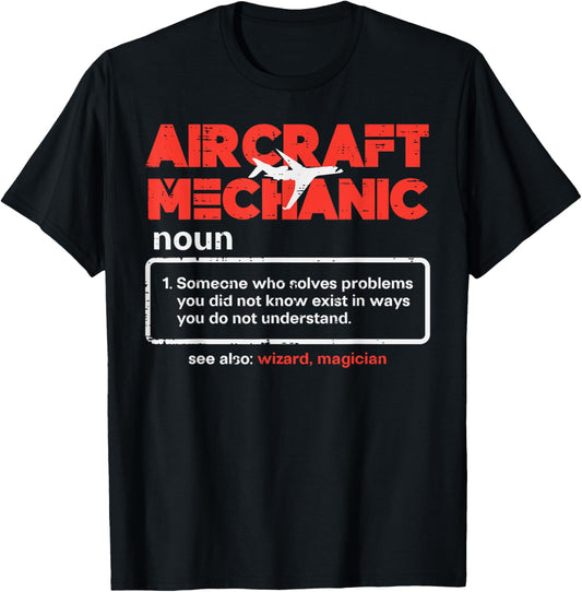 Aircraft Mechanic Definition Airplane Technician Men Women T-Shirt