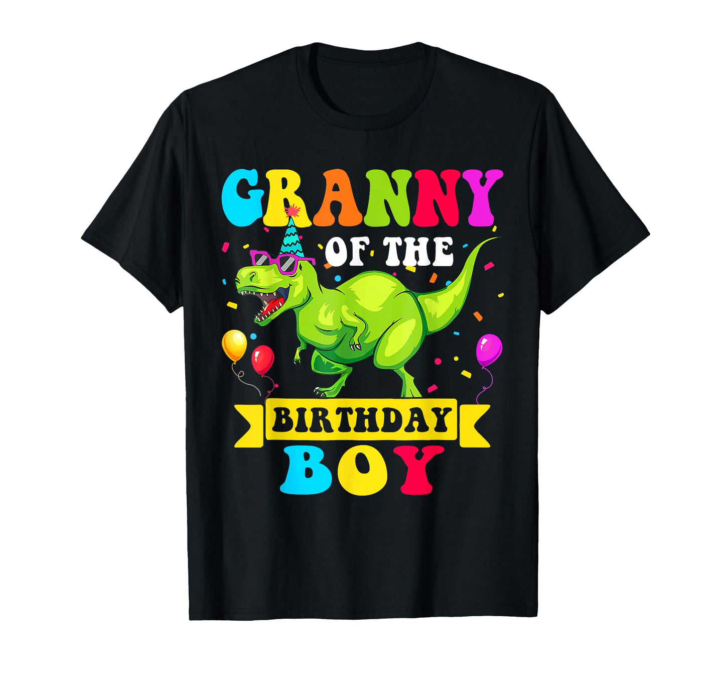 Granny of the Birthday Boy T-Shirt Dinosaur Raptor Funny T-Shirt