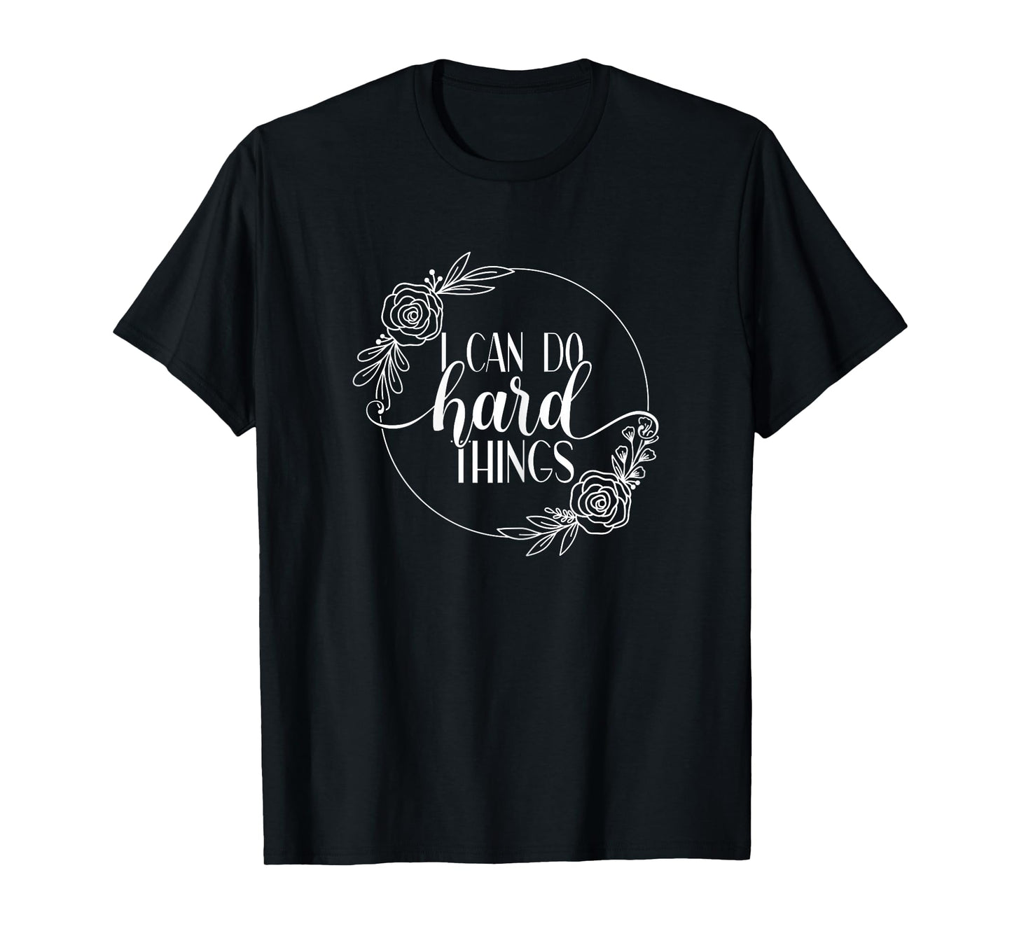 Mela Motivational Workout Designs I Can Do Hard Things Unisex Adult Gym Workout Motivation T-Shirt Black X-Small