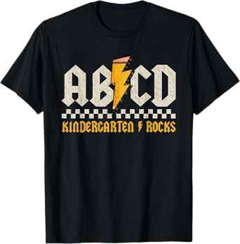 ABCD Kindergarten Rocks Pencil Lightning Students Teachers T-Shirt