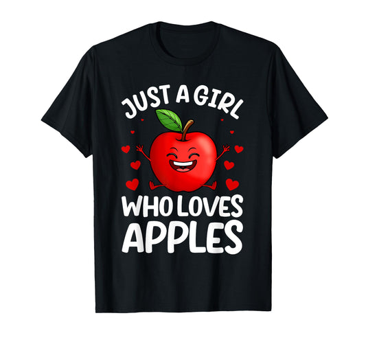 Funny Apple Art For Girls Kids Women Apple Fruit Lover Apple T-Shirt