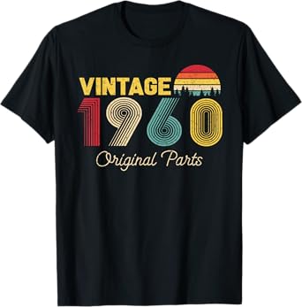 Vintage Original Parts 1960 Cool Men and Women 65th Bday T-Shirt