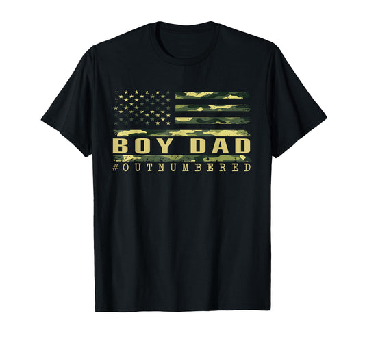 Boy Dad American Flag Camo Proud Dad of A Boy Fathers Day T-Shirt