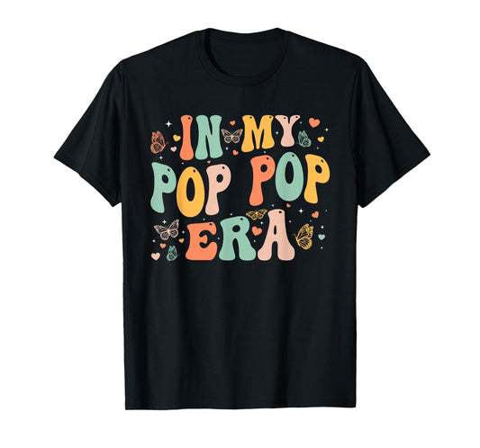 Retro Groovy In My Pop Pop Era Father's Day Men Dad Grandpa T-Shirt