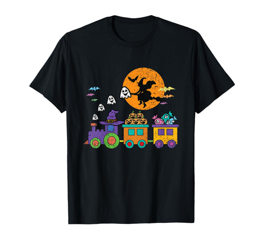 Halloween Train Witch Ghost Pumpkin Toddler Boys Girls T-Shirt