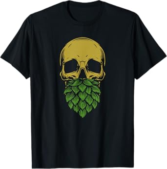 Home Brewing - IPA Craft Beer Brewer Skull Hop Beard T-Shirt