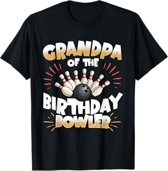 Bowling Party Kids Grandpa Of The Birthday Bowler Matching T-Shirt