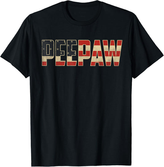 Peepaw Bold Patriotic American Flag Father’s Day Peepaw T-Shirt