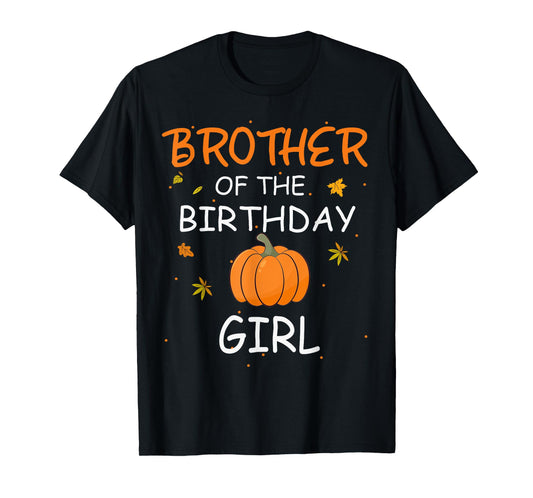 Brother of the Birthday Girl Pumpkin 1st Birthday Family T-Shirt