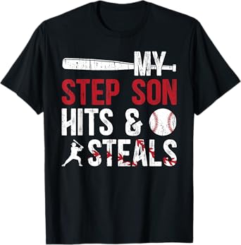 My Stepson Baseball Stepdad Of A Baseball Player Stepfather T-Shirt
