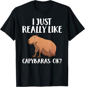 Cool Capybara Art For Men Women Kids Rodent Animal Capybara T-Shirt