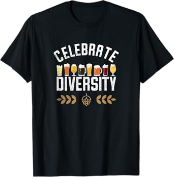 Celebrate Diversity Craft Beer Lover Vintage Home Brew Gift T-Shirt