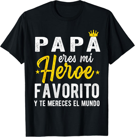 Regalos Para Papa Dia Del Padre Camiseta Mejor Papa Mundo T-Shirt