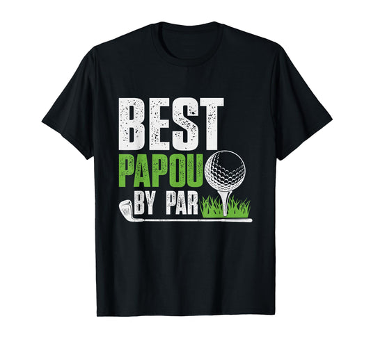 Vintage Best Papou By Par Gifts For Fathers Day Golf Lover T-Shirt