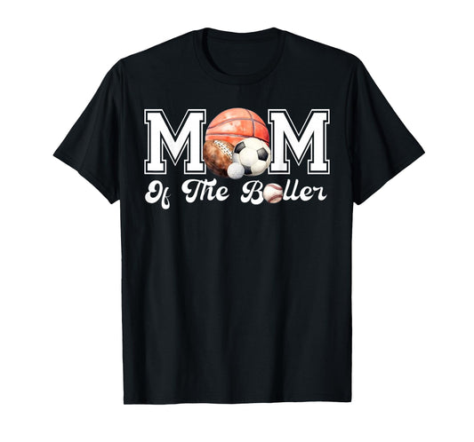 Mom of The Birthday Boller Born 2 Ball Matching Family Party T-Shirt