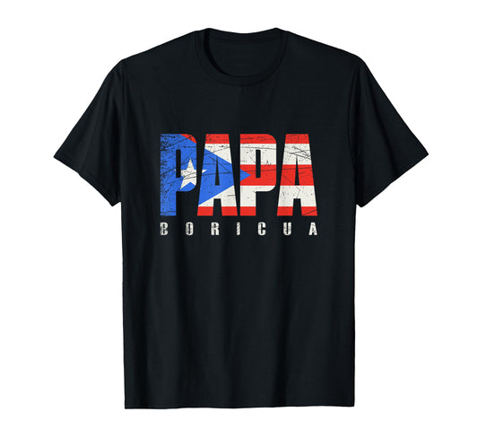 Mens Puerto Rico Grandpa Papa Boricua, Puerto Rican Flag T-Shirt