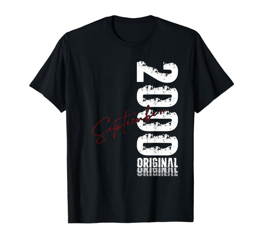 25th Birthday Gift Men Women Original Since September 2000 T-Shirt