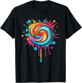 Vibrant Lollipop Swirl Color Explosion T-Shirt