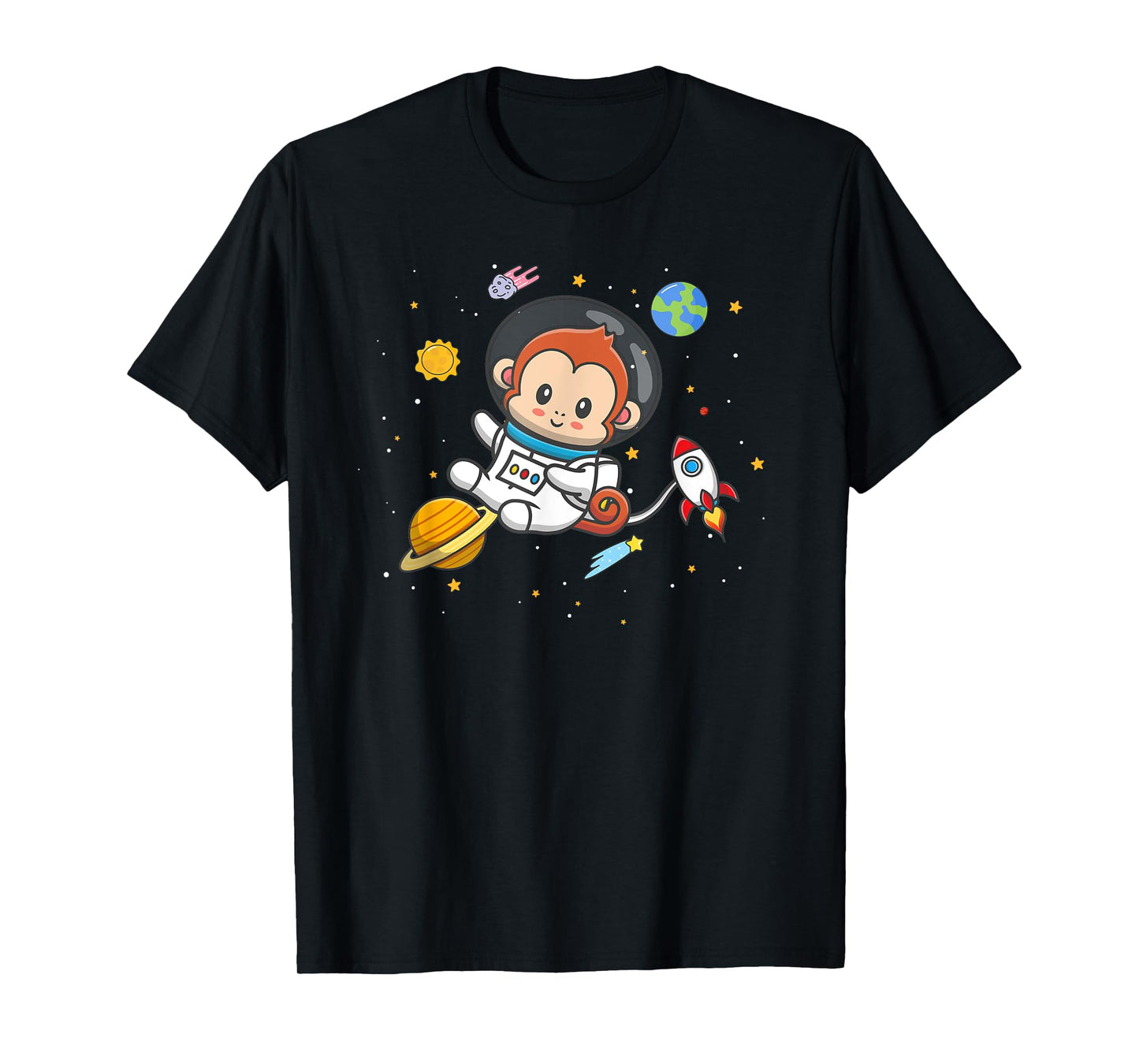 Cute Space Kids Pet Chimpanzee Monkey Lover T-Shirt