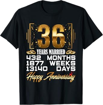 36 Years Married - Funny 36th Wedding Anniversary T-Shirt