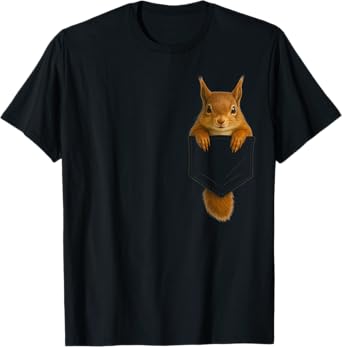 Cute Squirrel Pocket Funny Gifts For Men Women Teen Kid T-Shirt