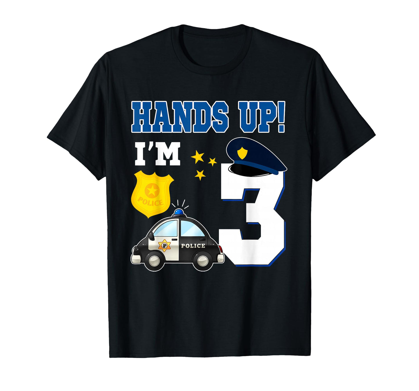 3rd Birthday Policeman Boy 3 Year Old Police Officer T-Shirt