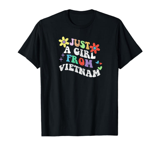 Retro Groovy Just A Girl From Vietnam Mother's Day 2023 T-Shirt