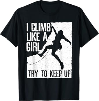 Cool Rock Climbing Design For Women Girls Kids Climb Lovers T-Shirt