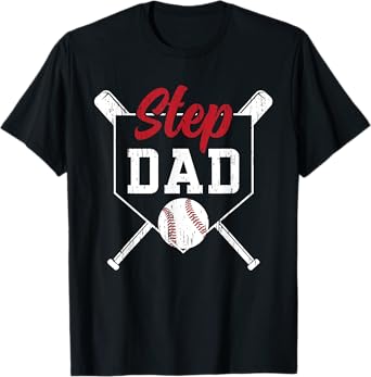 Baseball Step Dad Of A Baseball Player Stepfather T-Shirt